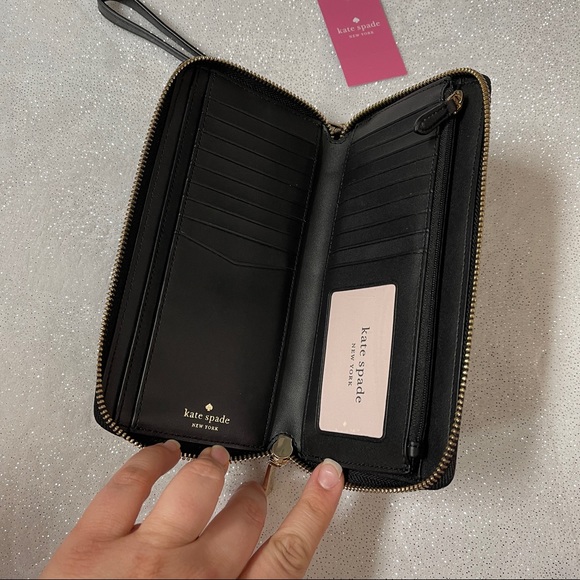 KATE SPADE Black Staci Large Carryall Wristlet Clutch Wallet - Picture 6 of 8